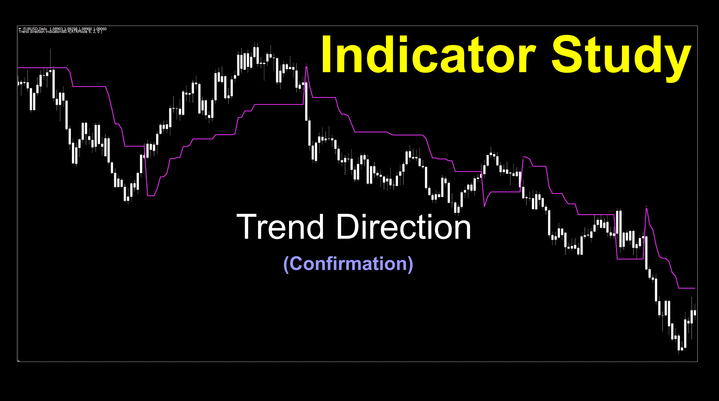 Trend Direction indicator, single line signal to pick long and short trades. Based on Average True Range indicator. Has arrows, but do not use them. Great trending identification tool. Can be used as a confirmation indicator.