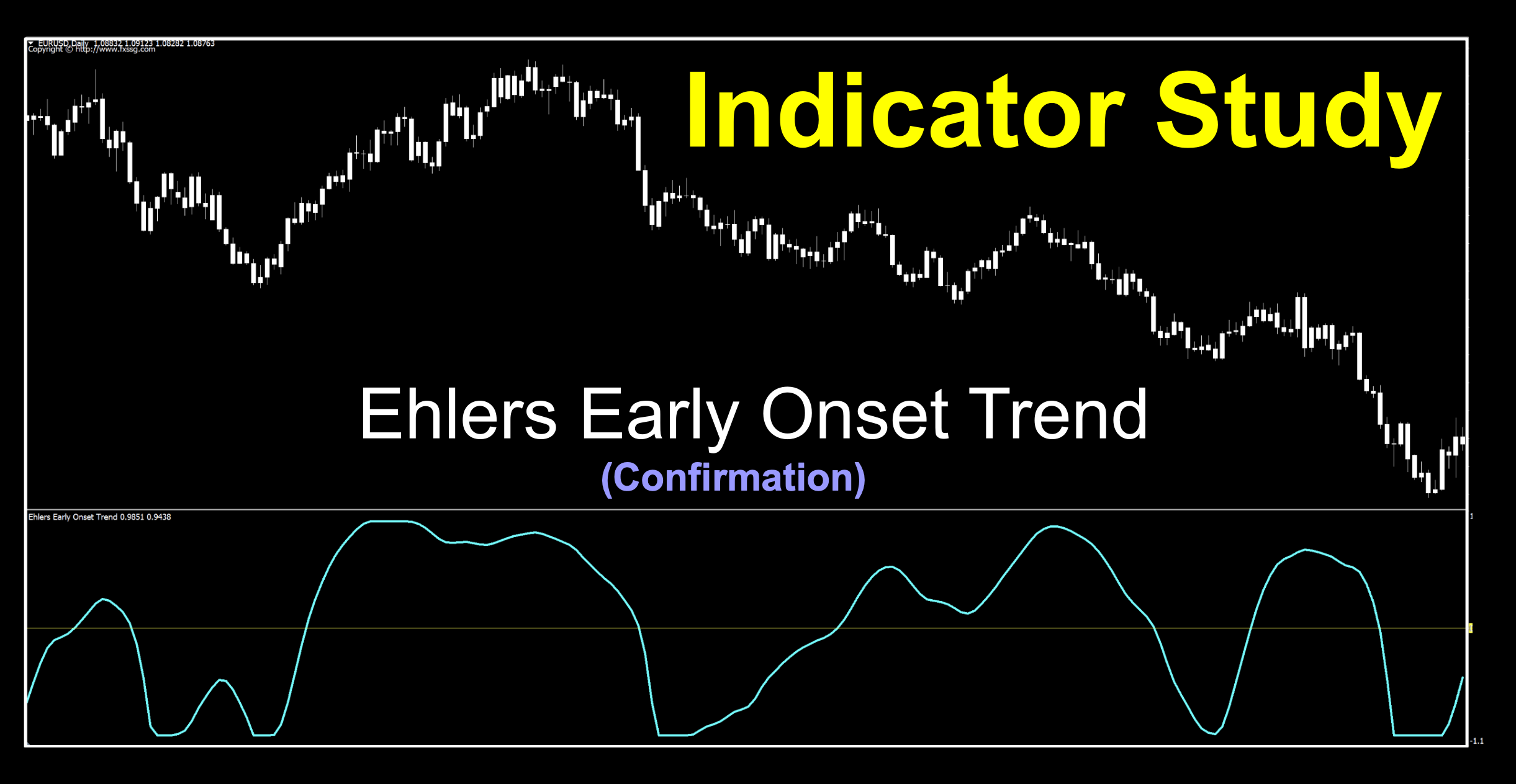 The Ehlers Early Onset Trend (EEOT) indicator is a technical analysis tool used in financial markets to identify potential trends in price movements. Visual representation of the Ehlers Early Onset Trend (EEOT) indicator, a technical analysis tool displaying potential market trends based on early signals. The indicator helps traders and investors identify possible trend reversals or emerging market movements.